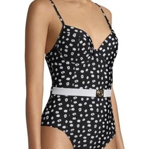 Juicy Couture Black and White Polka Dot One Piece Swimsuit